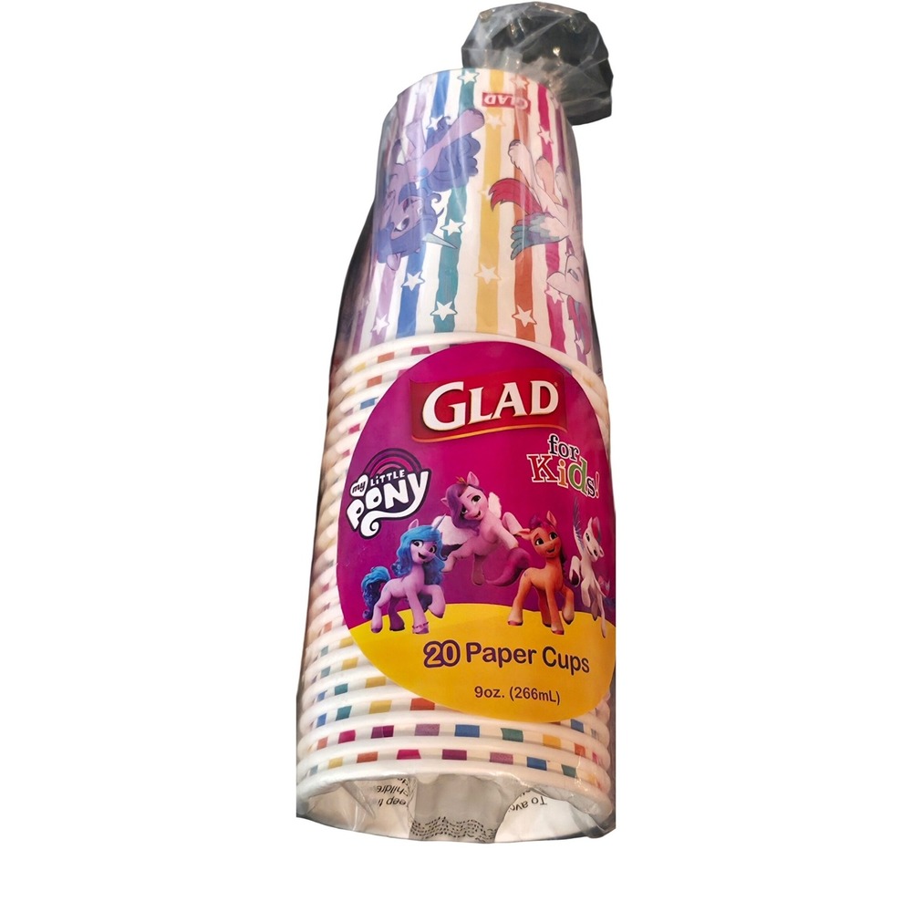 Glad My Little Pony Paper Cups 20 Count 9oz Kids‎ Birthday Party Supplies